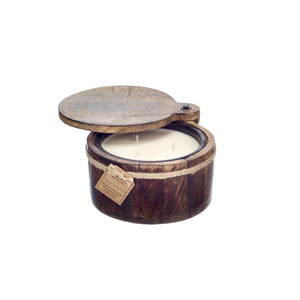 Round Wooden Candle