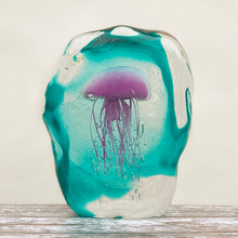 Load image into Gallery viewer, Pink/Green Jellyfish in Ice Paperweight