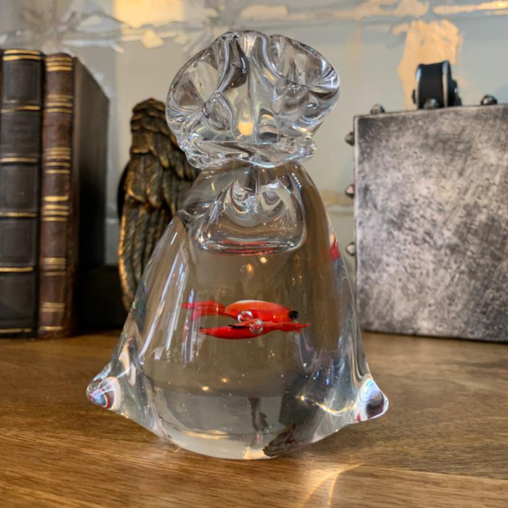 Goldfish in Glass Bag Paperweight