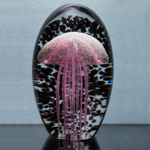 Glass Jellyfish Paperweight - Pink & Blue Hand-Blown