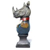 Rhino Bust in Military Uniform
